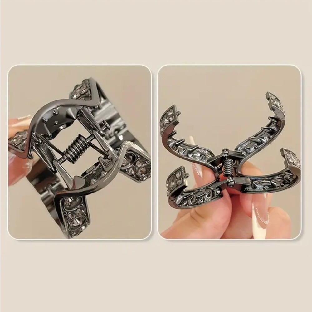 New Silver Rhinestone Hair Clip